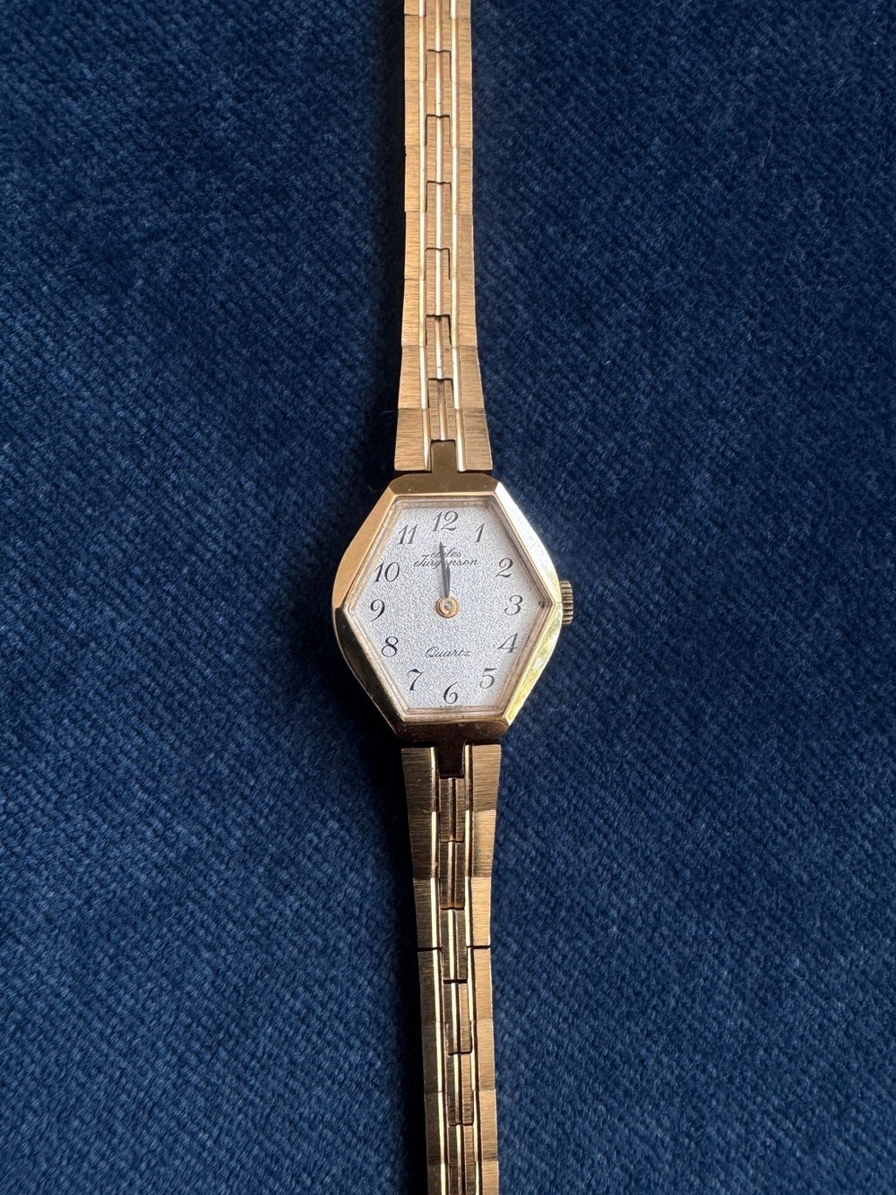 Vintage Jules Jurgensen Gold tone hexagonal case Ladies Quartz Watch